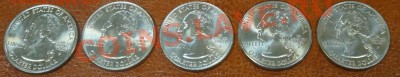 США набор цветных квотеров 2001 5 шт до 13.11.12 22:00 - 2