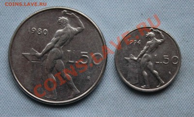 ИТАЛИЯ 50лир 1980г. и1990г. РАЗНЫЕ ПО РАЗМЕРУ до 14.11.12г. - IMG_3204.JPG