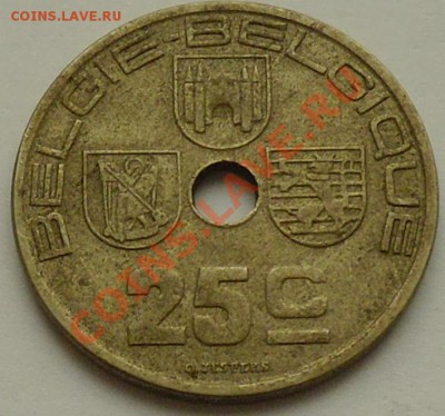БЕЛЬГИЯ - 25 сентимов 1938 - до 15 НОЯБРЯ - 821