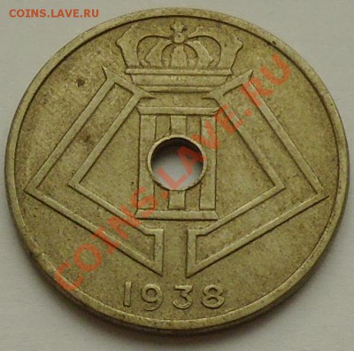БЕЛЬГИЯ - 25 сентимов 1938 - до 15 НОЯБРЯ - 822