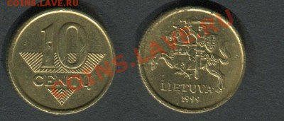 Литва 10 центов 1999 - Литва-10-центов-1999