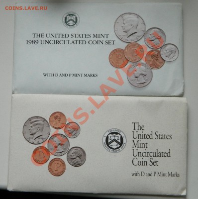 2 набора США 1989 и 1992 по монетным дворам P и D 1000р - DSCN2403.JPG