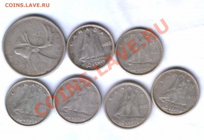Канада 7 монет,50-60-е. года, до 11.11. 21.00 Всего 1 день. - 371
