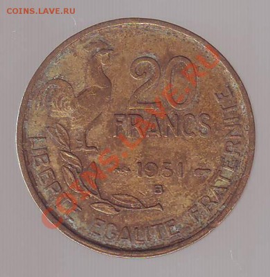 ФРАНЦИЯ.20 ФРАНКОВ.1951г.до 17.11.12 в 22.00мск - Франция. 20 франков 1951 1.JPG