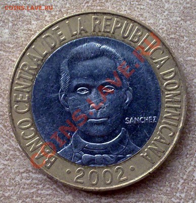 -БИМ-Доминиканская респ. 5 песо 2002 Санчез 22.00 15.11 - Доминикана 5песо 2002-2