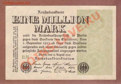 --ГЕРМАНИЯ.1.МЛН.МАРОК.1923.СОХРАН.--до.16.11.12-22:00 МСК. - 1.000.000-МАРОК.1923.З.-BM.