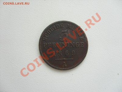 3 пф 1869 A. Пруссия. До 17.11.2012 в 23:59 по МСК. - 3 пф 1869 A - 1