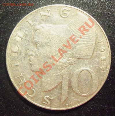 (Ag) Австрия 10 шиллингов 1957г до 20.11.12 в 22.оо - 101_2490