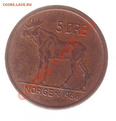 НОРВЕГИЯ.5 ОРЕ.1968. ЛОСЬ.до 21.11.12 в 22.00мск - Норвегия 5 оре 1968 лось 1.JPG
