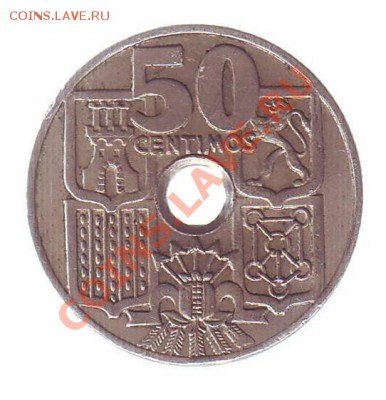 ИСПАНИЯ.50 СЕНТИМО.1949(51).ЯКОРЬ.до 21.11.12 в 22.00мск - Испания 50 сентимо. якорь.1949 1.JPG