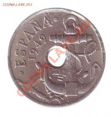 ИСПАНИЯ.50 СЕНТИМО.1949(51).ЯКОРЬ.до 21.11.12 в 22.00мск - Испания 50 сентимо. якорь.1949 2.JPG