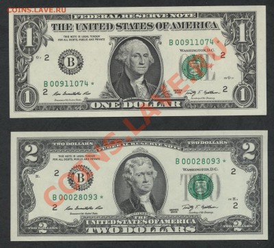 1$ и 2$ США, UNC.Банкноты замещения до 22-00 мск 18.11.12г - 1и 2 $ замещение В 2009 аверс