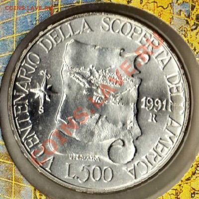Ag ИТАЛИЯ 500 ЛИР 1991 ОТКРЫТИЕ АМЕРИКИ ДО 22.11-22Ч (3569) - img340