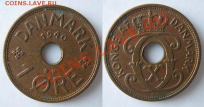 Разная инострань - 331 5 Дания 1 эре 1940