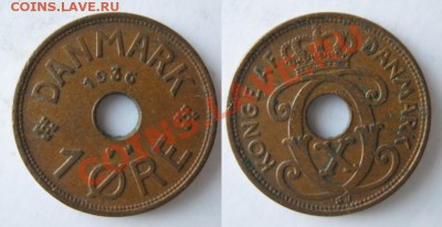 Разная инострань - 331 4 Дания 1 эре 1936