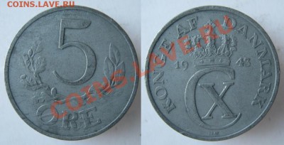 Разная инострань - 333 4 Дания 5 эре 1943
