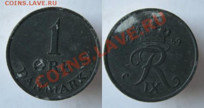 Разная инострань - 333 1 Дания 1 эре 1959