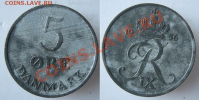 Разная инострань - 334 5 Дания 5 эре 1956