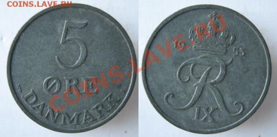Разная инострань - 334 3 Дания 5 эре 1953