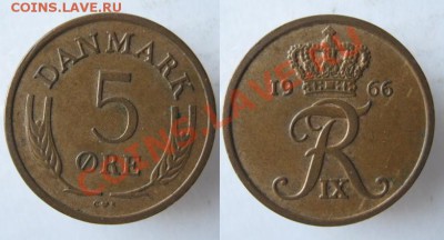 Разная инострань - 336 3 Дания 5 эре 1966