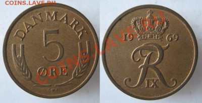 Разная инострань - 337 1 Дания 5 эре 1969