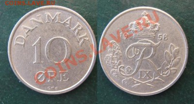 Разная инострань - 338 2 Дания 10 эре 1958