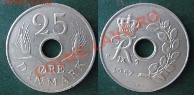 Разная инострань - 339 5 Дания 25 эре 1967