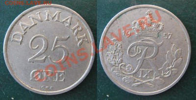 Разная инострань - 339 3 Дания 25 эре 1957