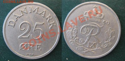 Разная инострань - 339 1 Дания 25 эре 1950 г