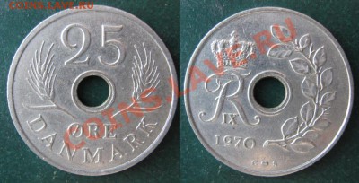 Разная инострань - 340 3 Дания 25 эре 1970