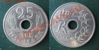 Разная инострань - 340 1 Дания 25 эре 1968