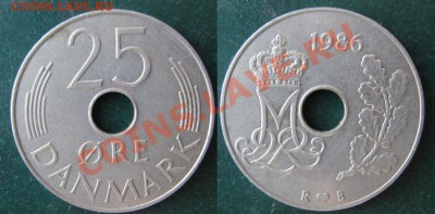 Разная инострань - 342 4 Дания 25 эре 1986