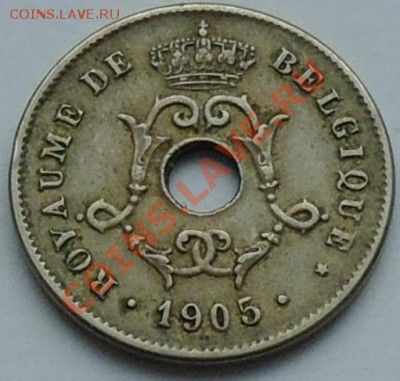 БЕЛЬГИЯ - 10 сентимов 1905 - до 24 НОЯБРЯ - 189