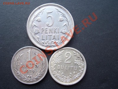 Литва 2 и 5 лит-1925 г., Латвия 1 лат-24.11.2012-22.00 Мск. - Lietuva 002