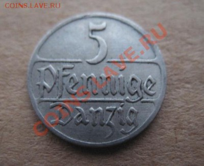 Данциг, 1928 г, 5 пф, предпродажная. - 28 дан