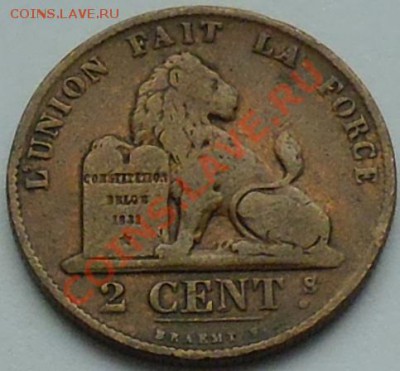 БЕЛЬГИЯ - 2 сентима 1870 - до 25 НОЯБРЯ - 198