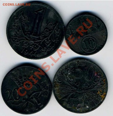 Богемия и Моравия 1 крона1944,50,20,10 геллеров 1941 до25.11 - img130