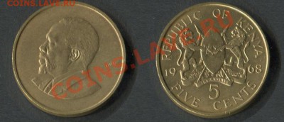 Кения 5 центов 1968 - Кения-5-центов-1968