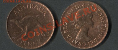 Австралия 1 пенни 1963 - Австралия-1-пенни-1963