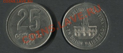Аргентина 25 сентаво 1996 - Аргентина-25-сентаво-1996