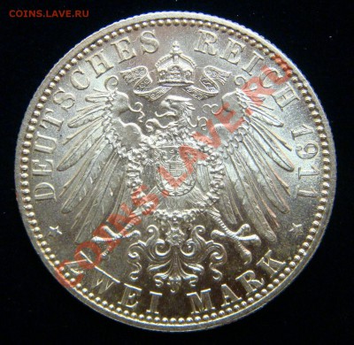 Германия Бавария 2 марки 1911 UNC - 1