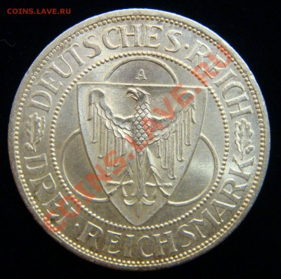 Германия Веймар 3 марки 1930 UNC - 1