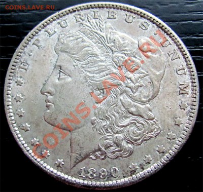 U36 Ag США Morgan Dollar 1890 UNC до 30.11 до 22°° - U36 Morgan Dollar 1890 UNC_1