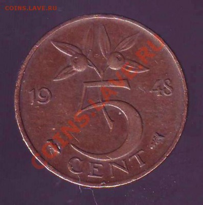 НИДЕРЛАНДЫ.5 ЦЕНТОВ.1948. до 30.11.12 в 22.00мск - голландия 5 центов 1948 2.JPG