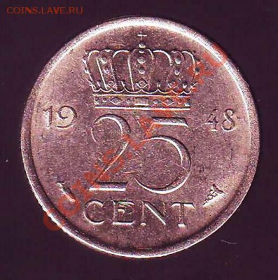 НИДЕРЛАНДЫ.25 ЦЕНТОВ.1948. до 30.11.12 в 22.00мск - НИДЕРЛАНДЫ 25 ЦЕНТОв 1948 2.JPG