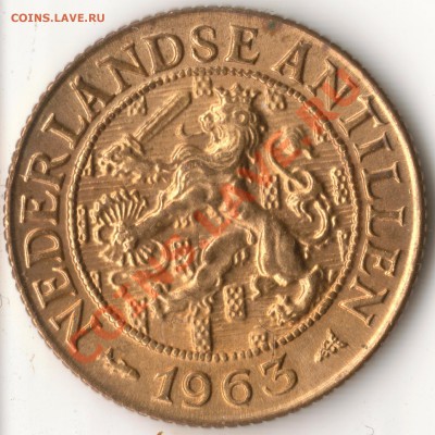 Нидерландские Антиллы  1 цент 1963 unc до 28.11.12 22:00 мск - 4