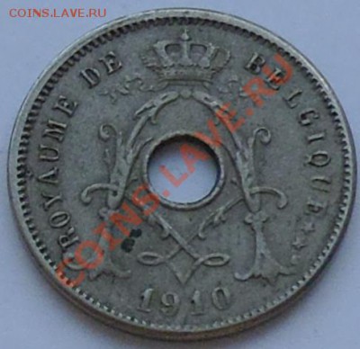 БЕЛЬГИЯ - 5 сентимов 1910 - до 1 декабря - 620