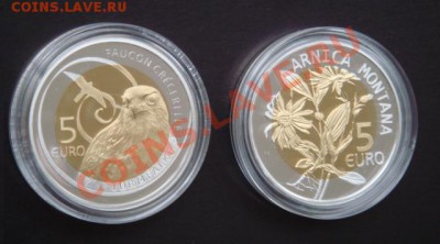 Биметалл. Искусство сочетаний - Люксембург, 5 евро, 2009_2010, Соколо и Арника_коллаж.JPG