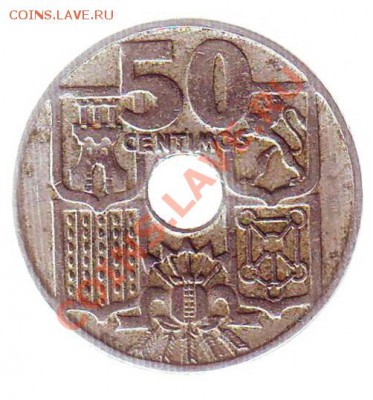 ИСПАНИЯ.50 СЕНТИМО.1949.ЯКОРЬ.до 02.12.12 в 22.00мск - испания. 50 сентимо. 1949. як 2.JPG