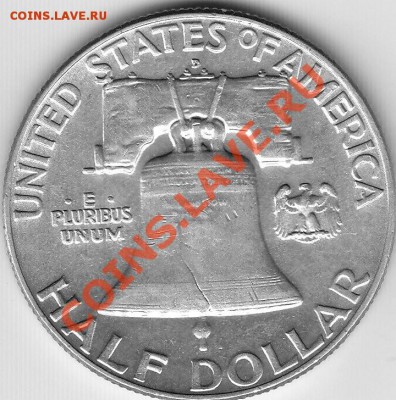 США 50центов Франклин, 1961D, серебро, до 02.12.12г 22-30мск - Франклин_1961_02